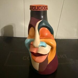 Colorful Abstract Face Vase